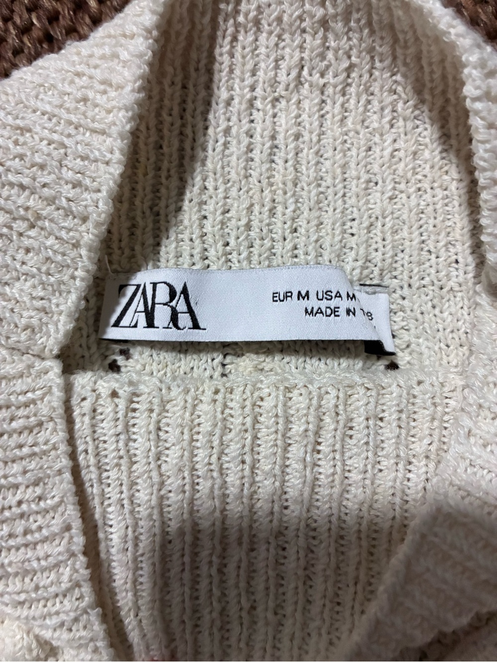 white Zara knit long-sleeved sweater M - Picture 3 of 4
